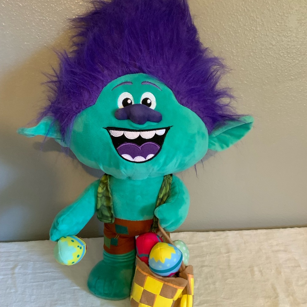 Dreamworks Troll Plush with Purple Hair and Green Skin 25 inches